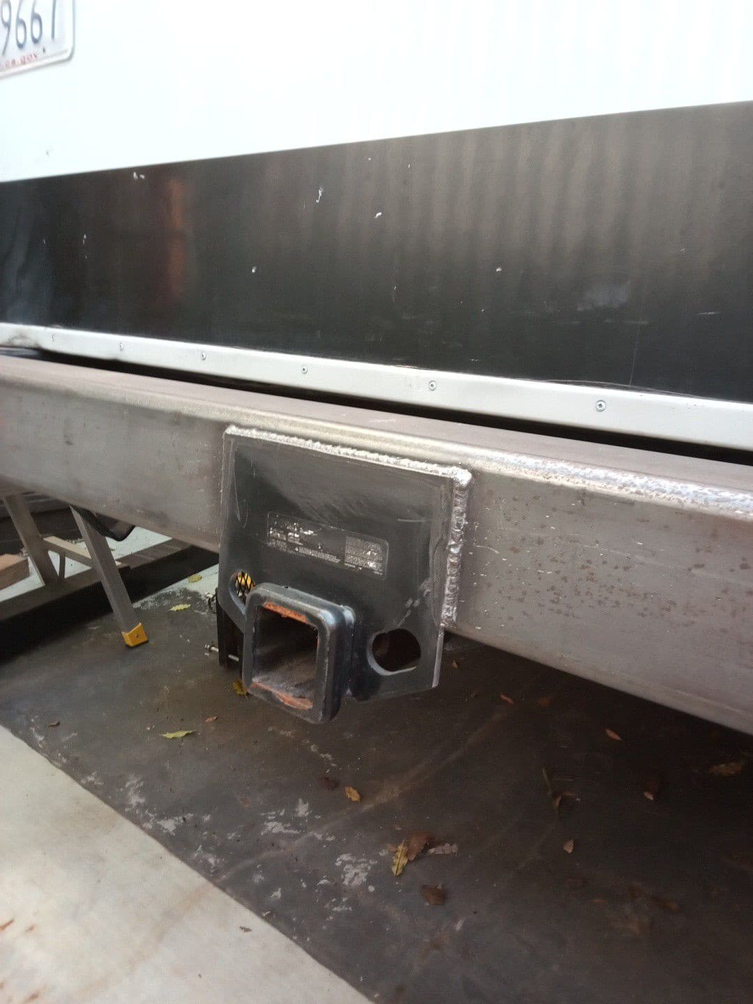 Welded RV trailer hitch repair in Santa Cruz